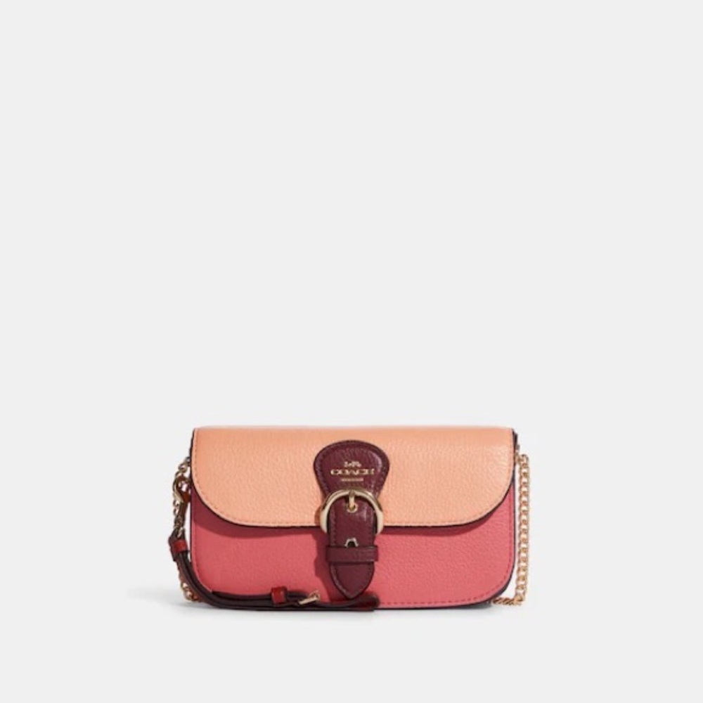 Coach C8840 Kleo Crossbody Wristlet Handbag Colorblock Blush Leather NWT